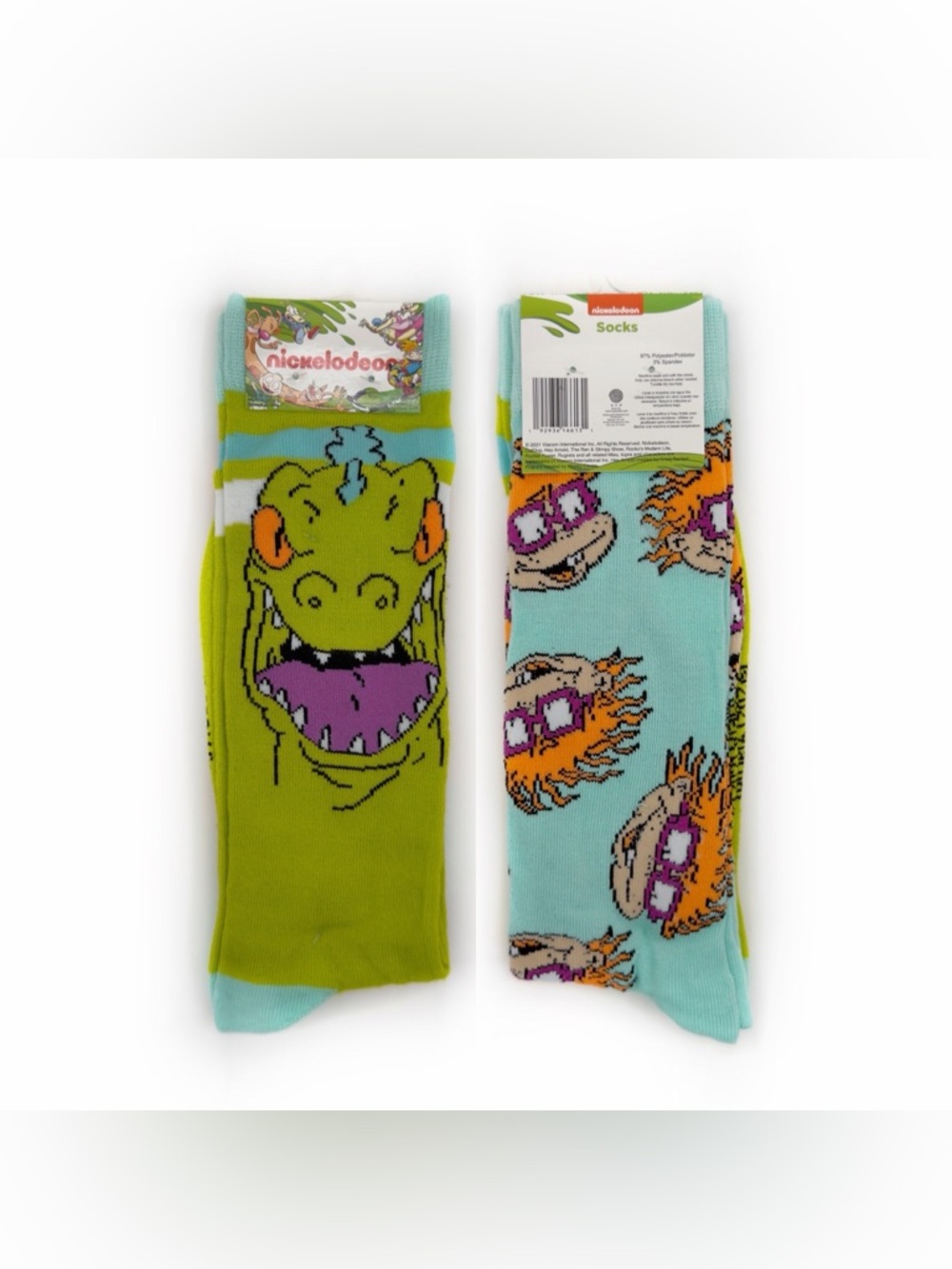 Nickelodeon Rugrats Crew Socks Mens Womens Reptar Chuckie Novelty Gift